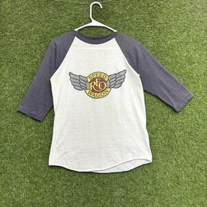 Vintage REO Speedwagon Raglan Shirt Mens Medium 1981 Tour White Grey 80s